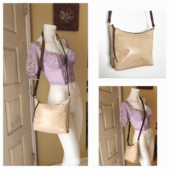 HOBO Leather‎ Crossbody Shoulder Bag Boho Adjustable - Picture 1 of 3